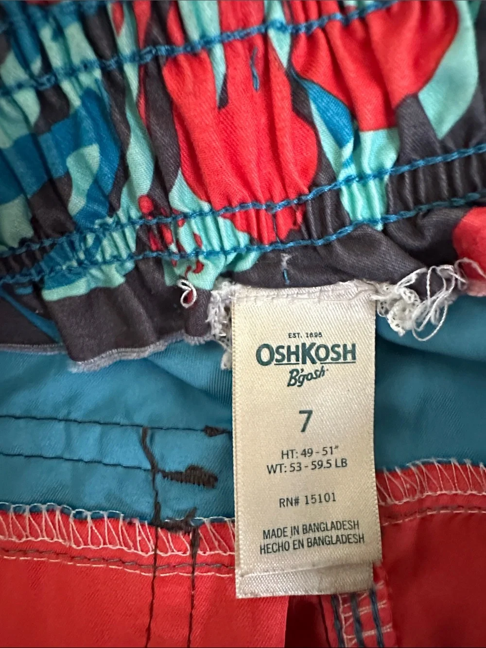 OshKosh B'gosh Turquoise & Red Floral Swim Shorts